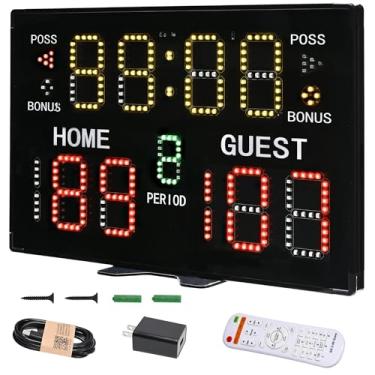 Imagem de Generic Placar De Basquete, Digital Profissional Com Controle Remoto, Relógio Eletrônico Portátil Mesa/Parede Campainha Para Vôlei, Futebol, Beisebol E Tênis Ao Ar Livre