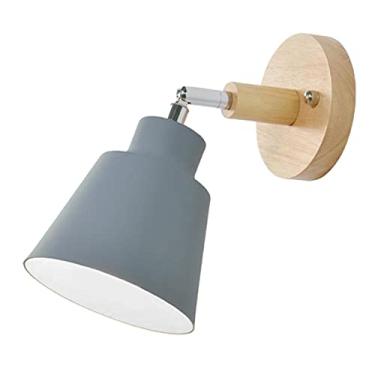 Imagem de Whtkoph Luminária de Parede Moderna de Alumínio, Luminária de Parede com ângulo Ajustável E Base E27, Cinza, Tamanho real
