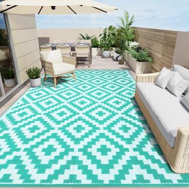 Imagem de Tapete impermeável para áreas externas OLANLY 2,7 m x 5,5 m, tapete de palha de plástico para áreas externas para camping, tapete para trailer, carpete para áreas externas para varanda, deck, quintal