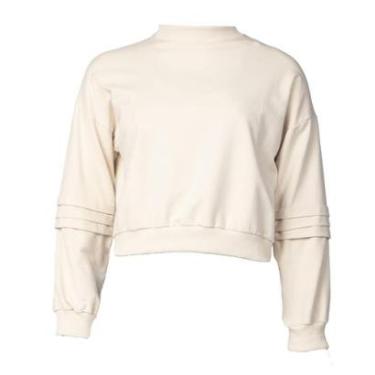 Imagem de Moletom Feminino Rovitex Modelagem Encurtada Bege-Feminino