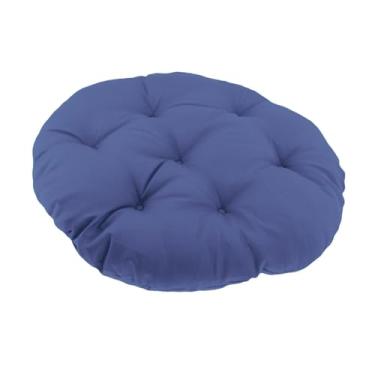 Imagem de Fenteer Almofada de substituição para cadeira suspensa em formato de ovo, respirável, decoração moderna, 23,62 polegadas, almofada para cadeira de balanço, Azul Profundo