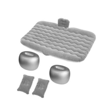Imagem de Colchão Inflável Carro Extensor 2 Travesseiros 2 Apoio Cinza - Globalc