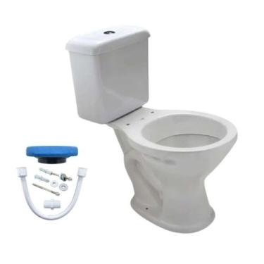Imagem de Vaso Sanitário Branco Caixa Acoplada 6 Litros com Kit para Instalação 