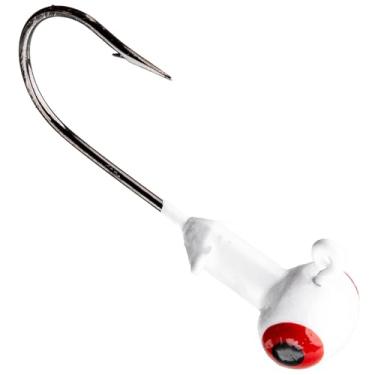 Imagem de Strike King Cabeça de linguiça Mr. Crappie (MRCSH25P18-199) Cabeça de linguiça, formato exclusivo de cabeça larga, gancho número 6, 1/226.8 g, pacote com 25, geladeira branca