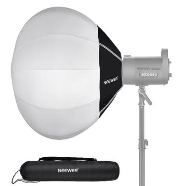 Imagem de NEEWER Softbox de lanterna de 65 cm, difusor de luz de liberação rápida 360° Bowens com liga de nylon leve para RGB CB60 CB60B CB200B MS60B MS60B MS60C MS150B Luzes de vídeo LED contínuas, NS26L