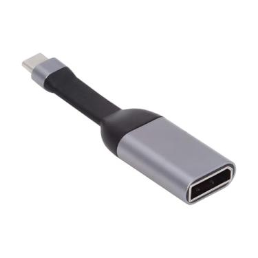 Imagem de NFHK Cabo USB-C tipo-C fonte para Displayport 4K 60hz pia HDTV adaptador ultra fino cabo plano 1080p para laptop, tablet, telefone