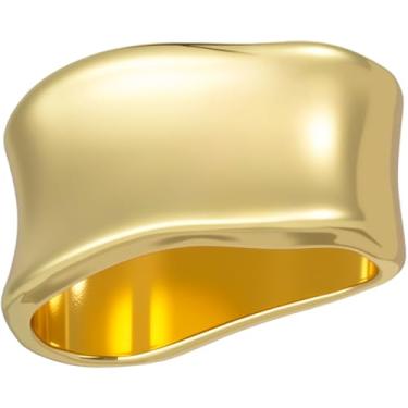 Imagem de Winsyison Anel de lenço de seda, clipe de xale de seda de metal, cachecol geométrico minimalista, fivela deslizante, broches, acessórios de roupas para mulheres - ouro