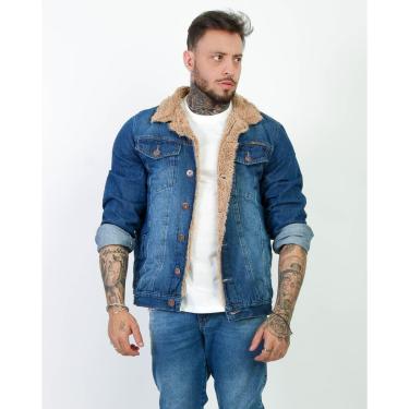 Imagem de Jaqueta Jeans Masculina Sherpa Pelinho Forrada Com Pelo-Masculino