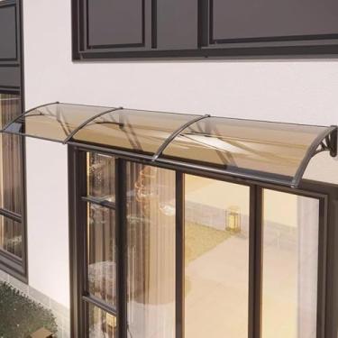Imagem de Abrigo De Toldo De Porta Dianteira De Polycarbote Moderno Marrom, Toldo De Pátio De Dossel De Jardim, Abrigo De Proteção Contra Neve E Chuva Uv De Dossel Arqueado, Para Gara, 120x220cm/47"x87"