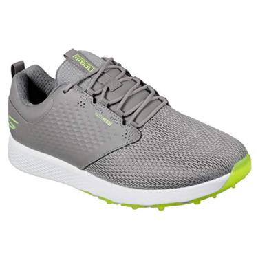 Imagem de Skechers Elite 4 Prestige Tênis de golfe masculino à prova d'água com ajuste relaxado, Cinza/limão, 8