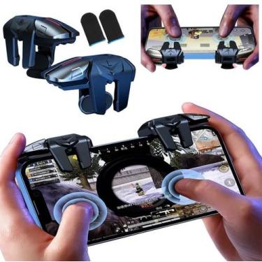 Imagem de Kit Gatilho Gamer Celular  Luva Dedo Anti Suor  Free Fire, COD, Pubg -