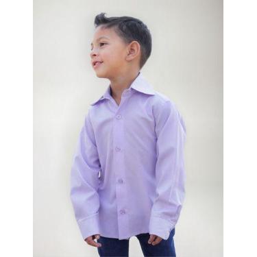 Imagem de Camisa Social Infantil E Juvenil Manga Longa Lisa - Maximus, Lavanda, 