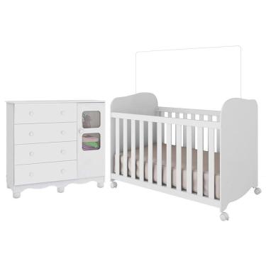 Imagem de Jogo de Quarto Infantil Uli Cômoda e Berço - Móveis Peroba