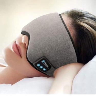 Imagem de Máscara para Dormir com Fone de Ouvido Bluetooth, Tapa Olho para Descanso Cinza