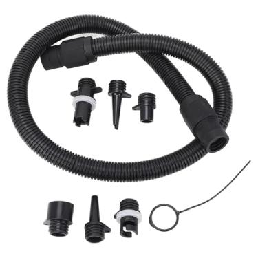 Imagem de Adaptador de bomba da placa de paddle Conjunto de mangueira de ar elétrica de inflação rápida com 6 bocais de válvula para barco inflável Sup Kayak PVC Material portátil portátil