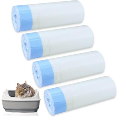 Imagem de 80 sacos de lixo para gatos, sacos de lixo, forros de gaveta de resíduos pesados, extragrossos, para caixa de areia automática para gatos e robô de areia 4/3, pacote econômico a granel (4)
