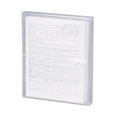 Imagem de Smead Envelope de poliéster, expansão de 3,17 cm, fecho de gancho e laço, carga lateral, tamanho de letra, transparente, 5 por pacote (89661)