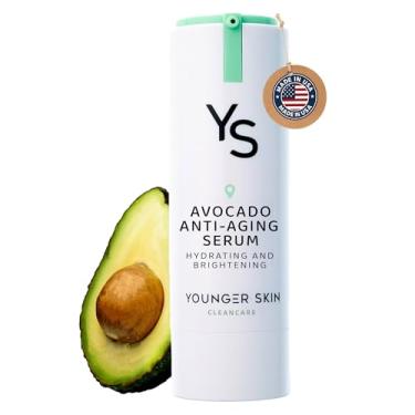 Imagem de Younger Skin Soro antienvelhecimento de abacate – hidratante, iluminador, redutor de rugas, cuidados com a pele facial – óleo de abacate, vitamina C, ácido hialurônico, niacinamida – 30 ml