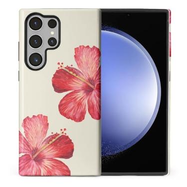 Imagem de ilikediy Capa para Samsung Galaxy S24 Ultra, HL2 Tropical Hibiscus Flor Híbrida 2 Camadas Capa Rígida Silicone Design Padrão Capa Protetora