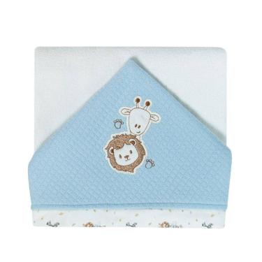 Imagem de Toalha de Banho Bebê Menino Amigos no Safari 87x88cm - Hug