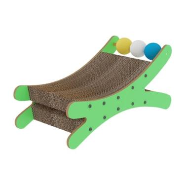 Imagem de FashionCha Arranhador para Gatos, Móvel para Animais de Estimação, Papelão, Moderno E Fofo, Ideal para Descansar, Brincar E Dormir, Verde