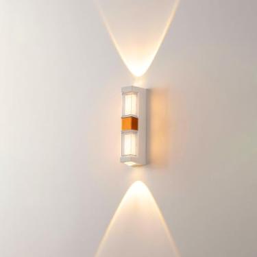 Imagem de Candeeiros de parede LED para ambientes externos, IP65, à prova d'água, de alumínio, arandelas externas, iluminação para cima e para baixo, luzes de parede internas/externas para varanda e pátio da