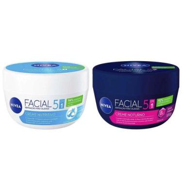 Imagem de NIVEA Kit  Creme Hidratante Facial Nutritivo 100g + Noturno 100g, Kit