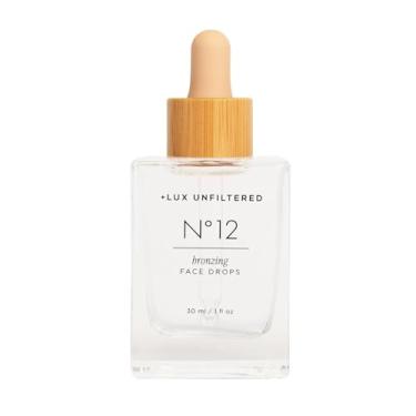 Imagem de + Lux Unfiltered N°12 Gotas de bronzeamento facial - Gotas de bronzeamento não comedogênicas para rosto com ácido hialurônico, vitamina E e óleo de maracujá - sem fragrância, sem crueldade e