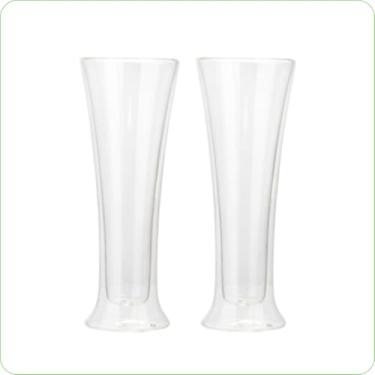 Imagem de Jogo Copos de Vidro Parede Dupla Térmico Cerveja Chopp Gelado (2, 300ml)