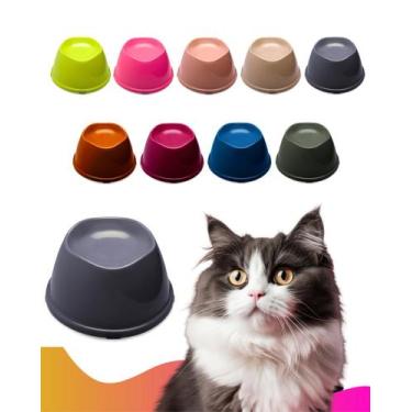 Imagem de Comedouro Elevado Ergonômico 200ML Gatos Postura Correta Ajuda Digestã