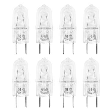 Imagem de brougetme Pacote com 8 lâmpadas de halogêneo para micro-ondas 6912A40002J 120V 50W G8 compatível com lâmpada de substituição para forno de parede LG Kenmore
