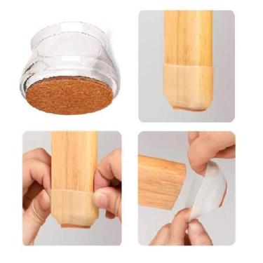 Imagem de Kit 12 Proteção Para Pé De Cadeira Silicone Protetor 20-28Mm - Geoprot