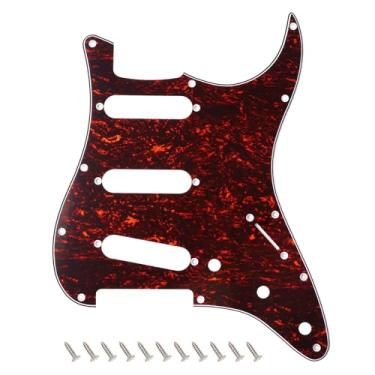 Imagem de Banworks 4 Ply Strat SSS Pickguard Placa de arranhão para guitarra elétrica de 11 furos para para-lama EUA/Mexicano estilo moderno Stratocaster ST JT/HB-01 vermelho carapaça de tartaruga