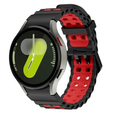 Imagem de Sodhad Pulseira de silicone macio compatível com Samsung Galaxy Watch 7 de 44 mm e 40 mm e pulseiras esportivas respiráveis para Galaxy Watch 7 6 5 4 de 44 mm e 40 mm / 6 Classic de 43 mm 47 mm / 5