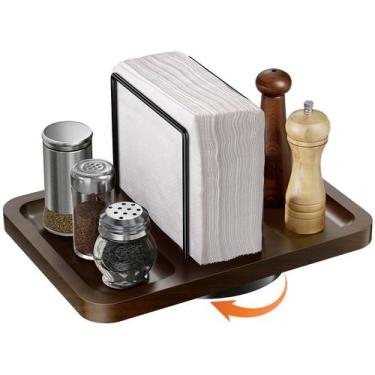 Imagem de Porta-guardanapos Gomyrod Rotating Metal Standing com armazenamento