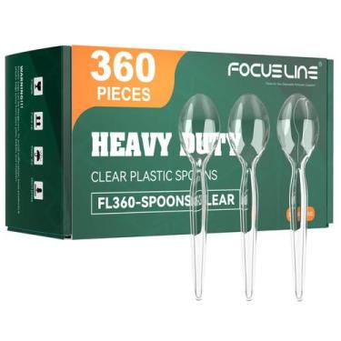 Imagem de Colheres descartáveis FOCUSLINE 360 Count 15,7 cm de plástico transpar