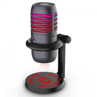 Imagem de Microfone Gamer Redragon Nebula Condensador USB LED 6 Cores com Suporte de mesa GM211
