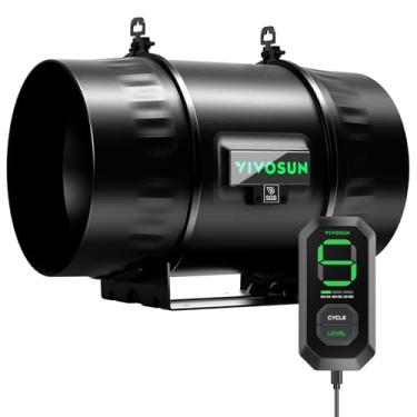 Imagem de VIVOSUN Ventilador de duto em linha T8 de 20 cm e controlador de velocidade E12 de 3 modos de ciclo, kit de ventilação para barraca de cultivo AeroZesh com motor EC de 832 CFM, exaustor programável