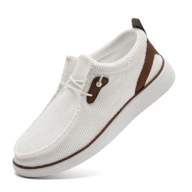 Imagem de Yytlch Mocassins masculinos para caminhada, tênis de corrida, tênis, atlético, treino, academia, moda, clássico, antiderrapante, casual, confortável, lazer, vintage, sem salto, 01 branco, 41