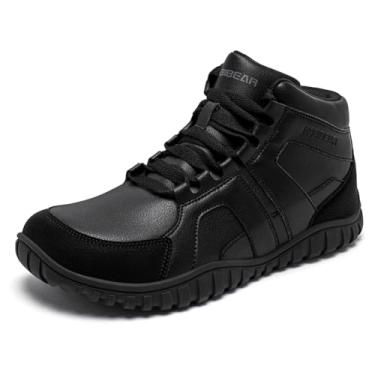Imagem de HOBIBEAR Barefoot Boots Tênis masculino, feminino, bico largo, quente, cano baixo, impermeável, para inverno e uso ao ar livre, Todo preto, 9 Wide Women/7 Wide Men
