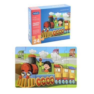 Imagem de Crianças Puzzles Avançados 12/20/24/3pcs Engenharia Carros Trens Padrã