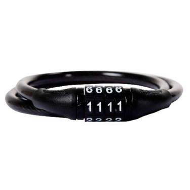 Imagem de Cadeado Espiral Fino com Segredo 65cm x 8mm - ELLEVEN Preto-Unissex