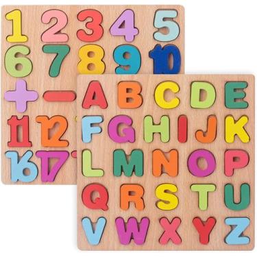 Imagem de Quebra-cabeças de madeira para crianças 2 pacotes de brinquedos educac