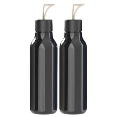 Imagem de Kit 2 Garrafinhas De Água Squeeze 700ml Escritório Academia (Preto)