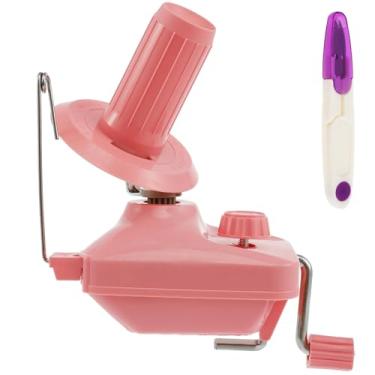 Imagem de Enrolador de bolas de fio, enrolador de lã de fio operado à mão com moluscos e tesouras de mesa para crochê e tricô, giratório de bola de tecelagem de baixo ruído, enrolador de bolo de fio leve