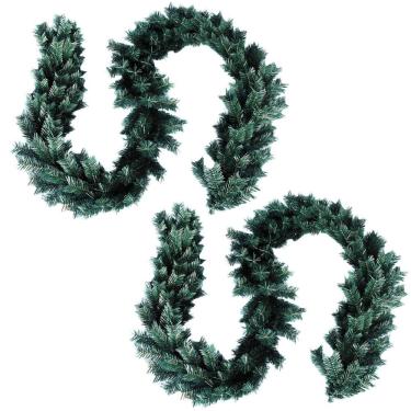 Imagem de Jogo 2 Festão Verde Aramado Prime 180 Galhos 2,7 Metros x  23cm - Master Christmas