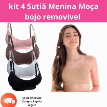 Imagem de KIT COM 4 SUTIÃS MENINA MOÇA SEM COSTURA - Conforto e Estilo - Blue Ro