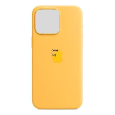 Imagem de Capinha Compatível com Iphone 13 Preta, Branca, Azul, Rosa, Bordô, Roxo, Lilás, Cinza, Pink, Bege, Flexivel, Tecnologia anti impacto, Aveludada com design PREMIUM c/logo (Amarelo)