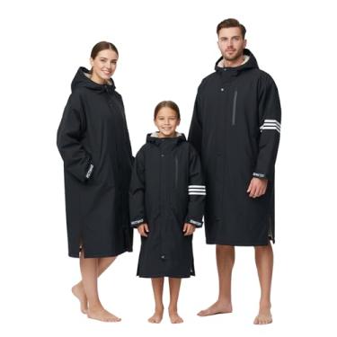 Imagem de Owntop Parca de natação quente à prova d'água parca de natação quente para crianças jovens adultos - Poncho de surfe à prova de vento grande - roupão masculino e feminino