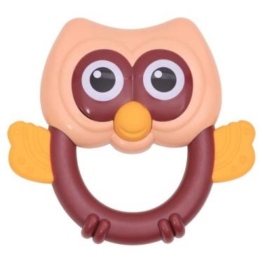 Imagem de Chocalho Mordedor Infantil Macio com Textura Suave Coruja Zippy Toys -